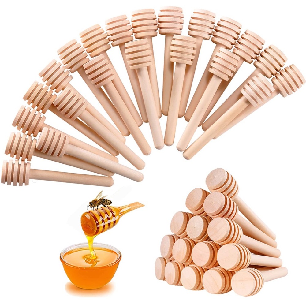 Set of 24 Pack 3” Wooden Mini Honey Dipper Sticks